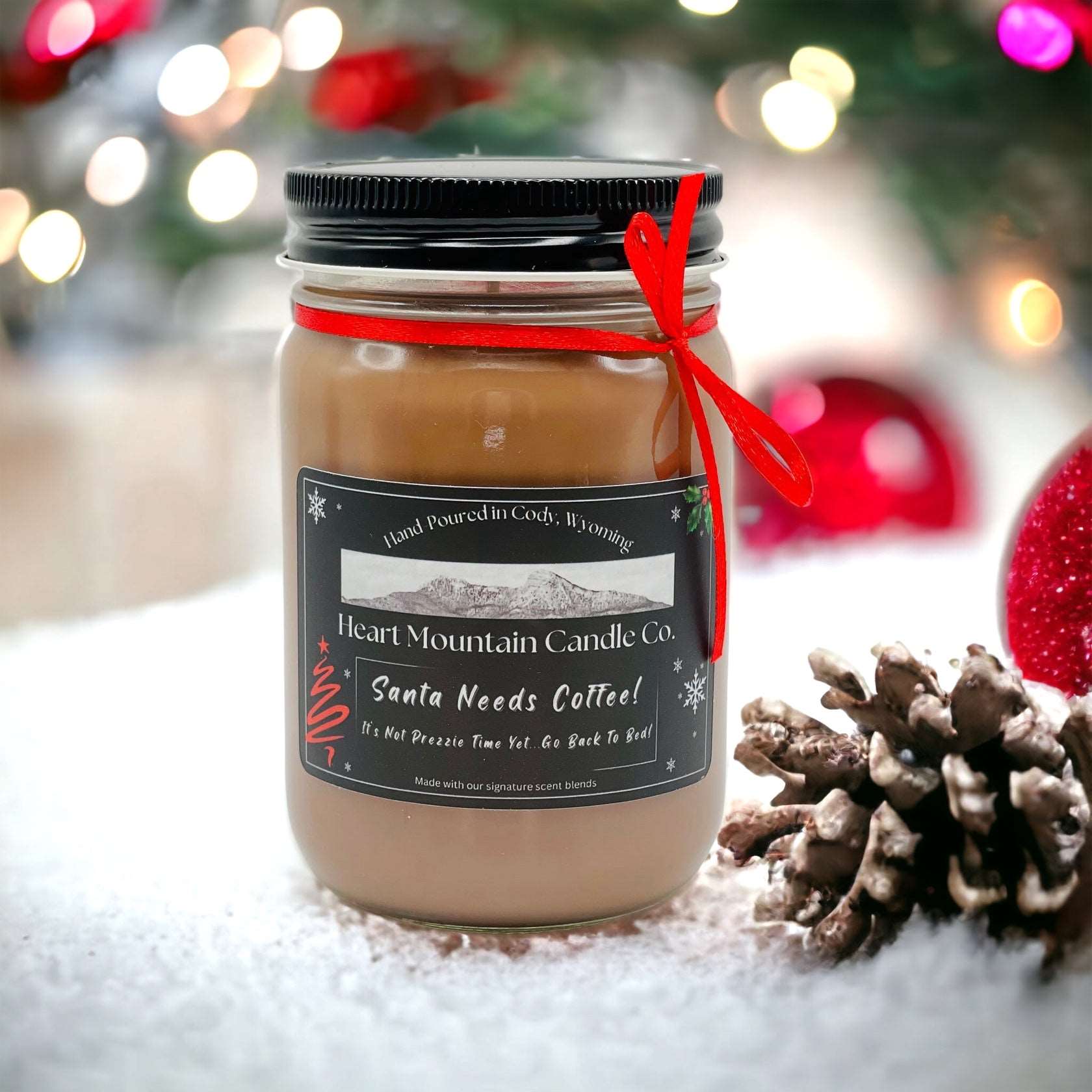 Heart Mountain Candle Co Santa Needs Coffee! It's Not Prezzie Time Yet...Go Back To Bed!