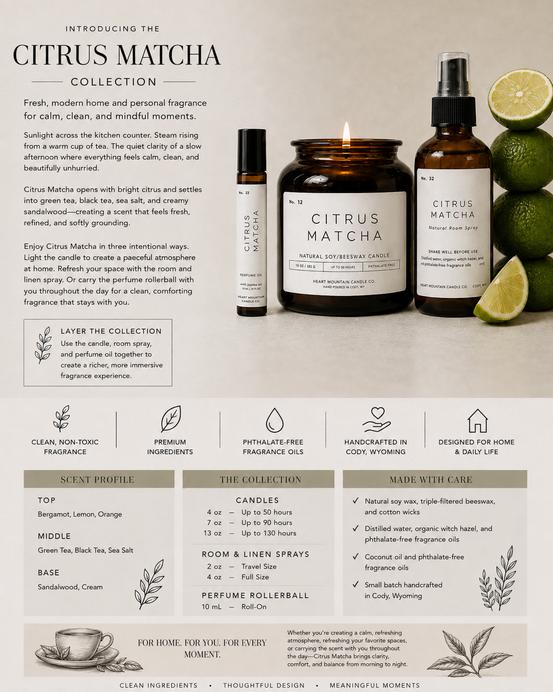 Citrus Matcha — Green Tea & Citrus Candle Collection