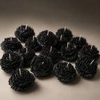 Black Molded Flower Candle