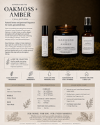 Oakmoss + Amber — Earthy Sophisticated Candle Collection