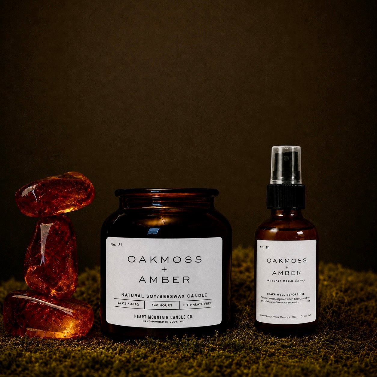 Oakmoss + Amber — Earthy Sophisticated Candle Collection