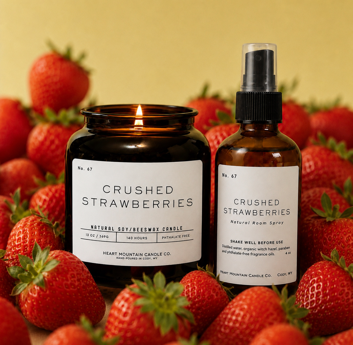 Crushed Strawberries — Strawberries & Cream Candle Collection