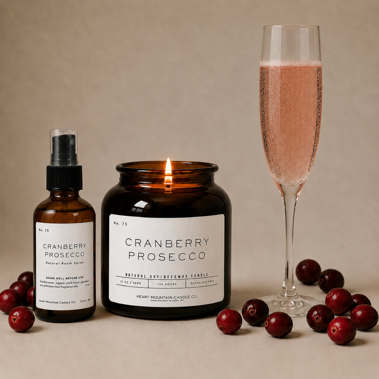 Cranberry Prosecco — Sparkling Cranberry & Champagne Candle Collection