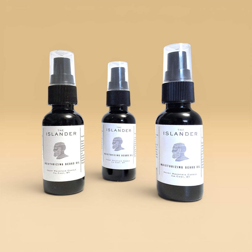 luxury beard and mustache oil for men with refined tropical scent inspired by coastal air warm evenings coconut vanilla and fresh citrus non-greasy conditioning beard oil designed to soften coarse beard texture hydrate skin and support a fuller healthier looking beard masculine grooming essential perfect for Fathers Day gift Christmas gift Valentines Day gift birthday gift coworker gift boss gift client appreciation gift realtor closing gift premium beard oil