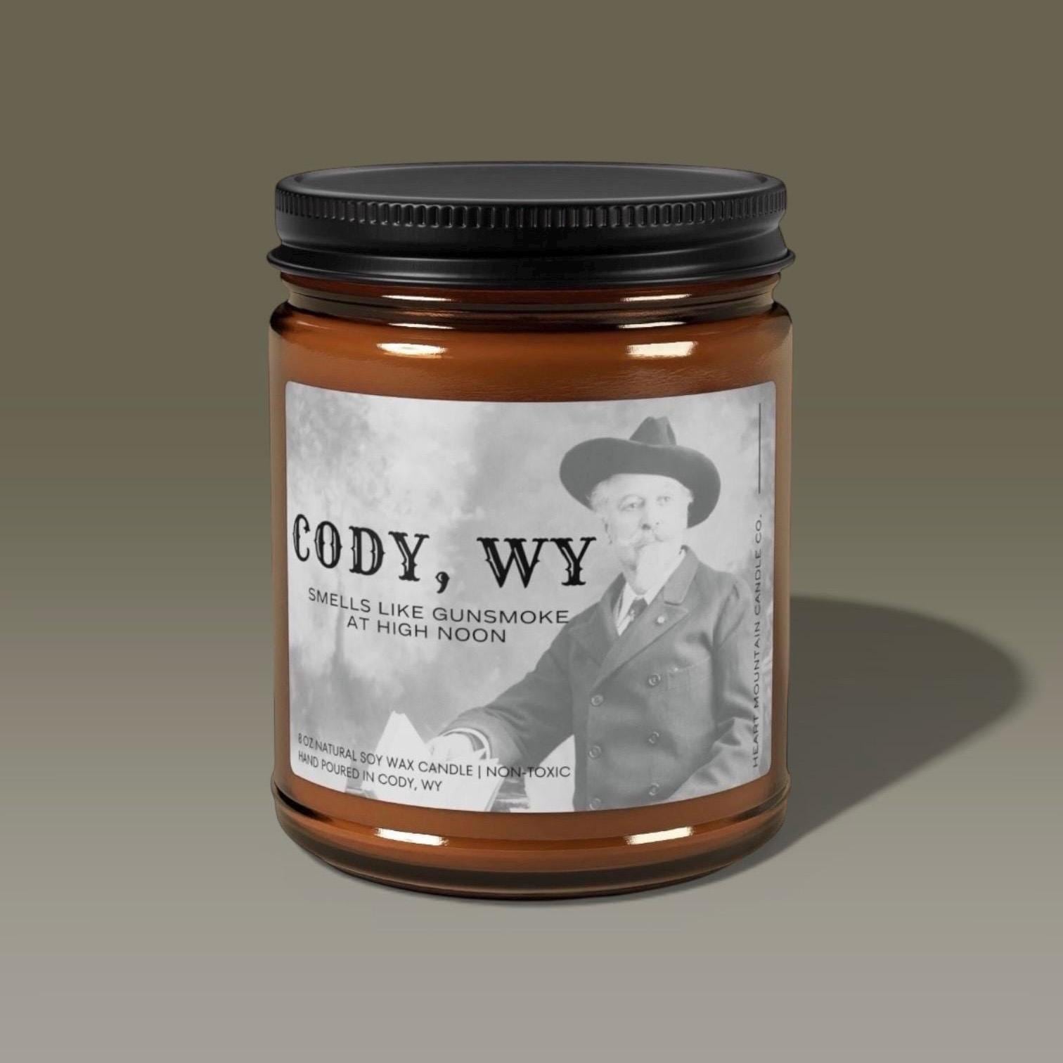 Cody Wyoming candle western cowboy candle leather and smoke candle wild west candle luxury soy candle clean burning non-toxic candle rugged woodsy fragrance candle gunsmoke leather scent candle handmade soy candle luxury home fragrance candle western gift candle birthday gift candle housewarming gift candle fathers day gift candle christmas gift candle wedding gift candle hostess gift candle self-care candle gift cowboy candle