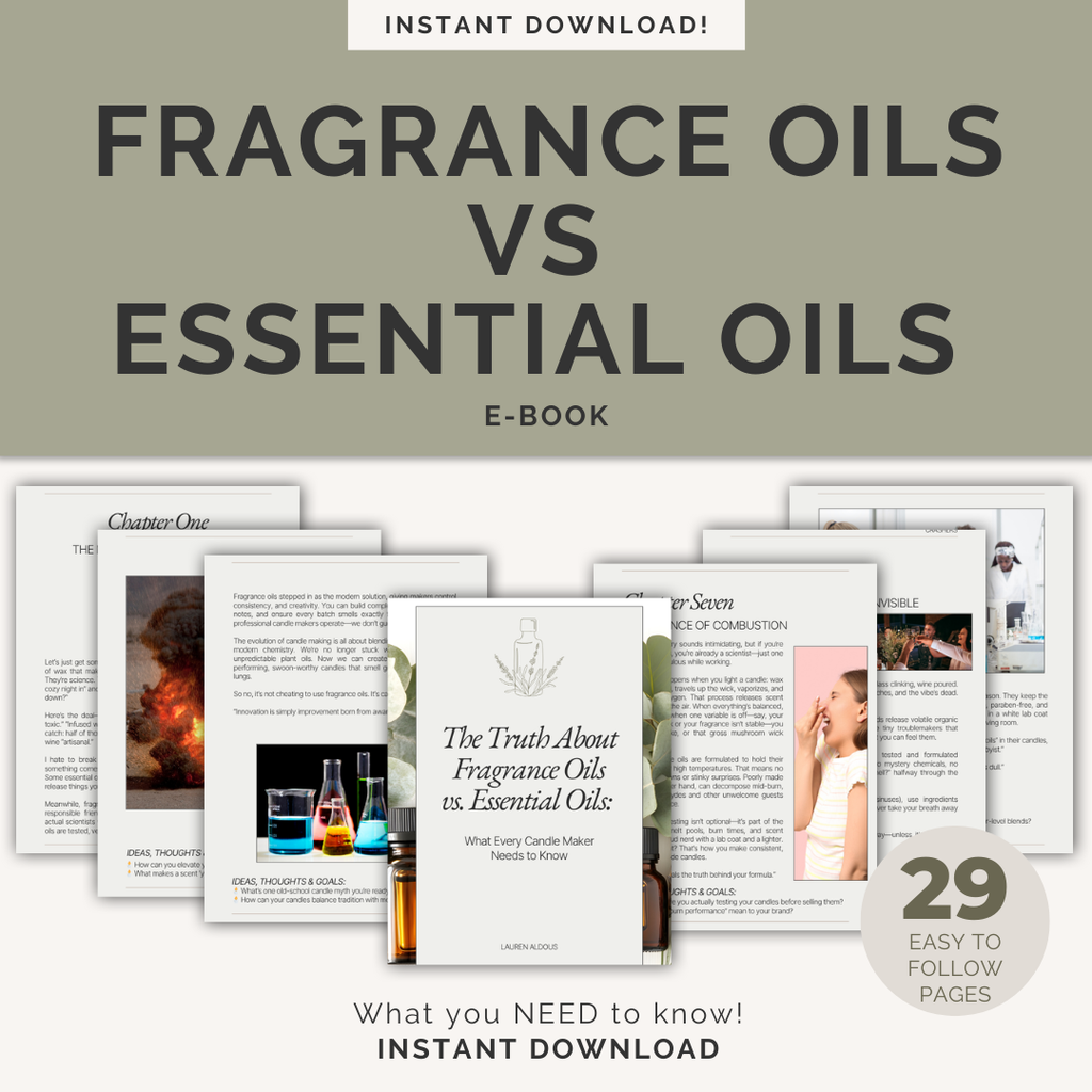 Fragrance Oils vs Essential Oils Ebook — Candle Making Guide (Digital Download)
