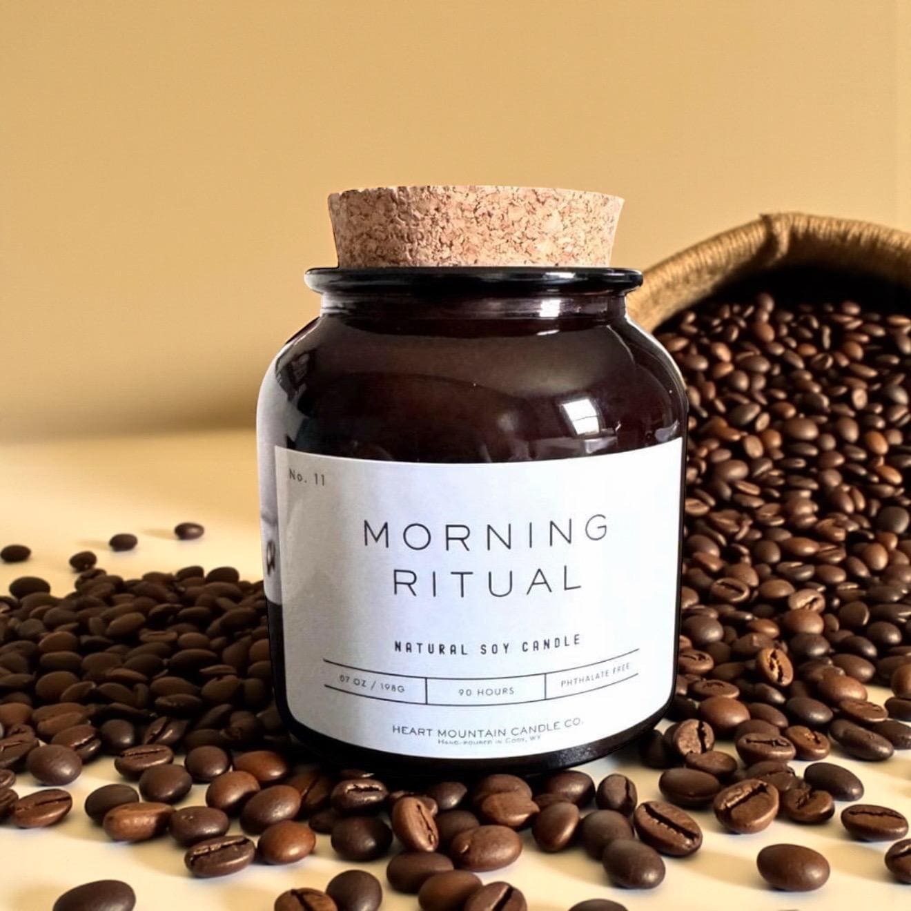 Amber jar soy candle with rich roasted coffee vanilla and caramel sugar top notes clean burning luxury candle for gift for her or him cozy home or office decor soothing aromatic fragrance for slow mornings