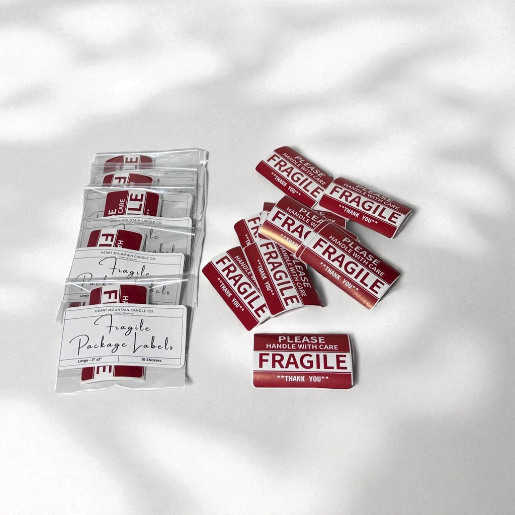 fragile shipping labels red and white adhesive handle with care stickers 3x2 inch packaging labels for shipping boxes mailing boxes moving supplies small business shipping water resistant fade resistant durable paper permanent adhesive bright high contrast warning label for safe handling warehouse packing stations ecommerce orders