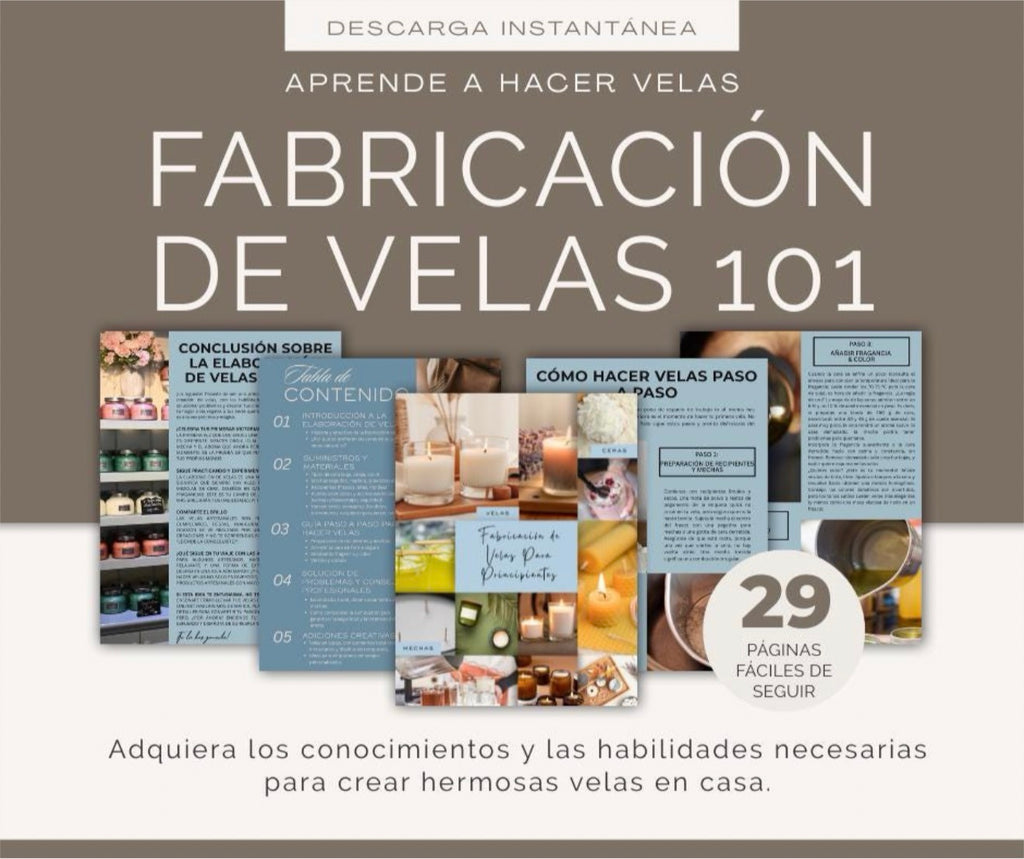 Candle Making 101 Ebook (Spanish Edition) — Beginner's Guide, en Español (Digital Download)