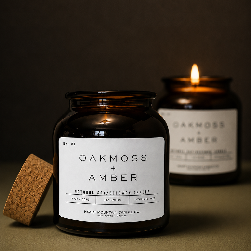 The Oakmoss + Amber Candle