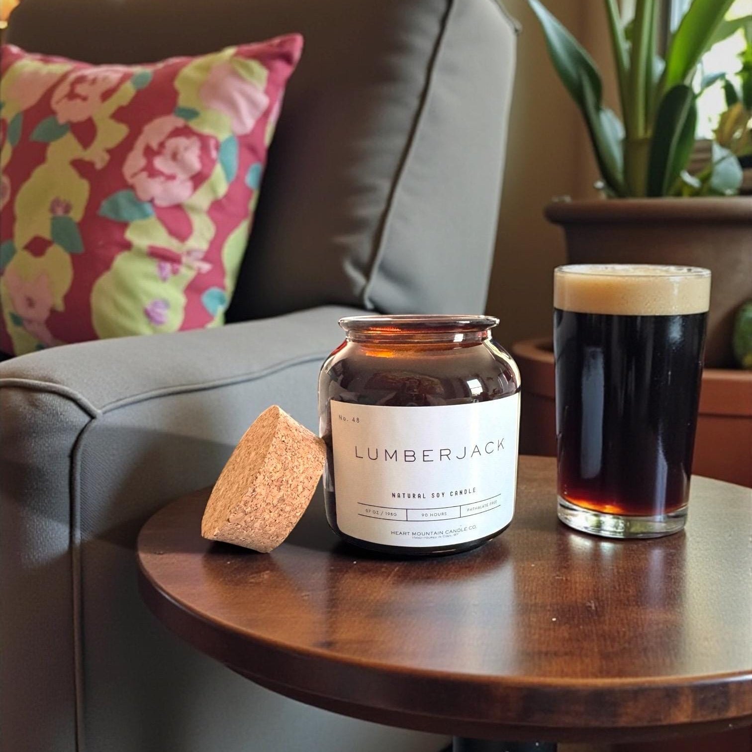 lumberjack candle black friday gift cyber monday gift christmas candle stocking stuffer gift secret santa gift white elephant gift holiday party gift luxury candle mens gift womens gift office exchange gift birthday party gift clean burning candle rustic home fragrance candle reusable amber jar candle artisan candle hand poured wyoming candle rugged luxury candle smoky candle gift cozy cabin candle