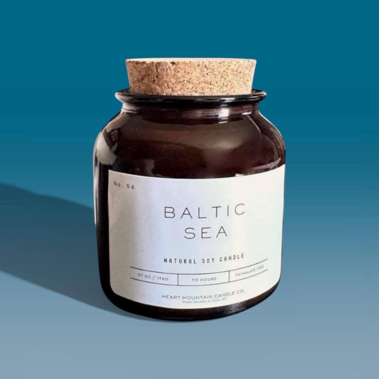 Amber jar soy candle with ocean sea salt petitgrain ozone top notes clean burning luxury candle 7 oz 90 hours for gift for her or him coastal home spa bedroom decor soothing aroma for sensitive spaces