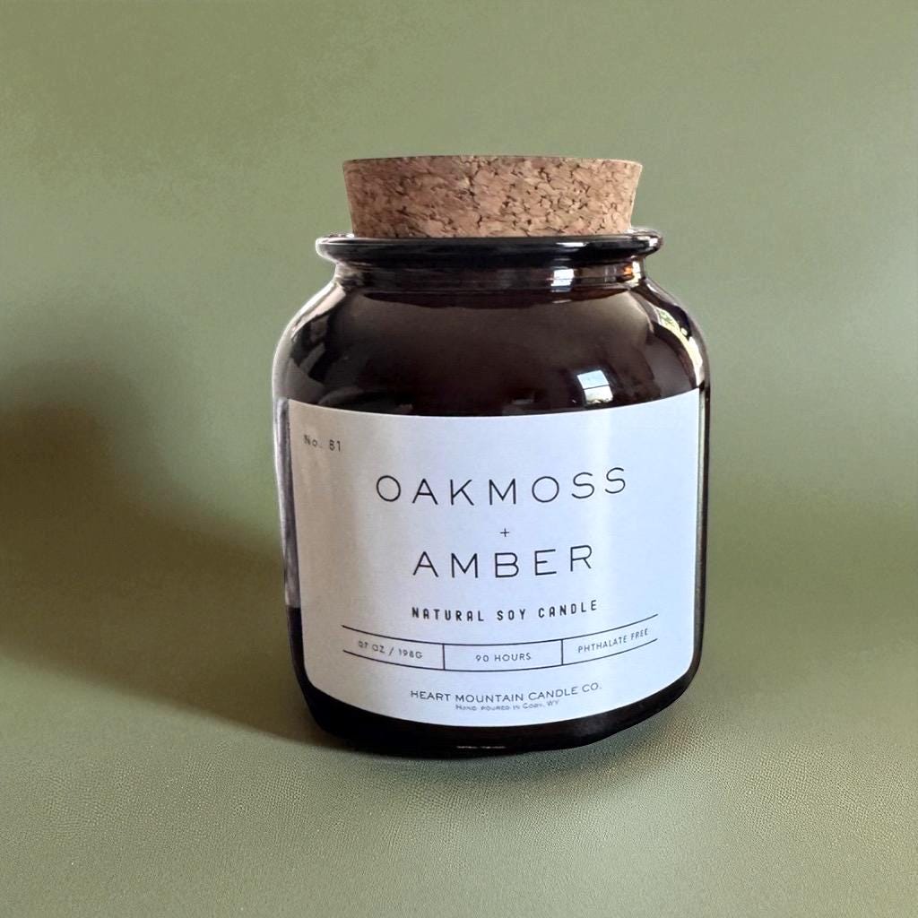 Oakmoss and amber soy candle earthy amber fragrance candle oakmoss forest candle luxury soy candle clean burning non-toxic candle warm sophisticated scent candle earthy woodland fragrance candle handmade soy candle luxury home fragrance candle birthday gift candle housewarming gift candle mothers day gift candle valentines gift candle christmas gift candle wedding gift candle hostess gift candle self-care candle gift