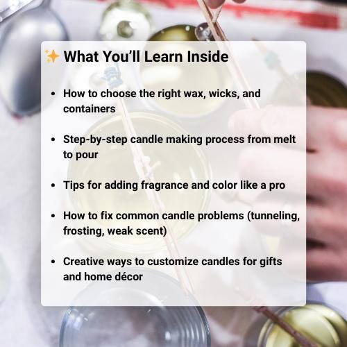 Candle making guide ebook candle making digital download learn candle making tutorial candle making course for beginners diy candle making instructions soy wax candle making guide candle maker training ebook handmade candle tutorial candle making education guide start candle business ebook candle making pdf tutorial beginner candle maker learning guide