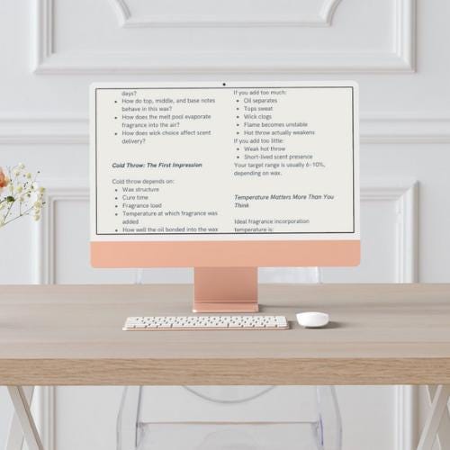 printable candle making ebook pdf with eleven chapters on advanced candle making techniques for soy candles and blended waxes including wax selection fragrance strategy wick choice temperature control troubleshooting and building signature scent profiles perfect for serious candle makers and small candle business education