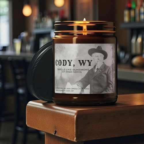 cody wyoming candle wyoming candle western candle christmas gift stocking stuffer secret santa gift holiday candle gift for him gift for her birthday gift housewarming gift cowboy candle clean burning candle soy candle amber jar candle smoky candle rustic candle palo santo candle patchouli candle luxury western candle handcrafted candle hand poured candle wyoming souvenir western home decor candle rustic cabin candle cody wyoming gift