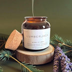 Luxury soy wax candle for relaxation calming home fragrance gift for men cedar oak mahogany lavender non toxic apothecary candle