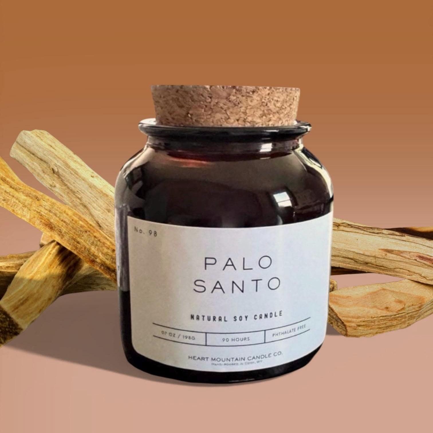 Palo santo soy beeswax candle clean burning aromatherapy candle for relaxation non toxic luxury home fragrance gift for her