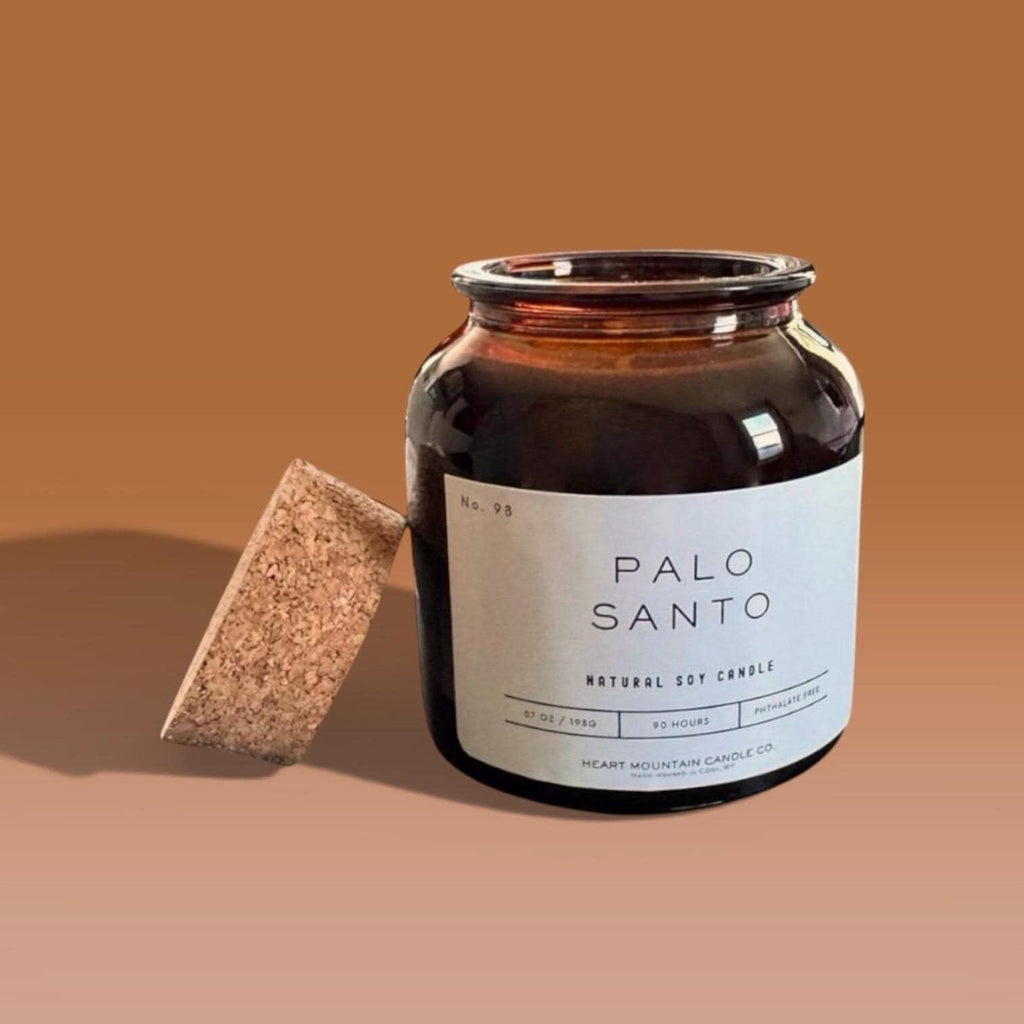 Clean burning palo santo candle for relaxation grounding aromatherapy home decor gift for her soy beeswax blend