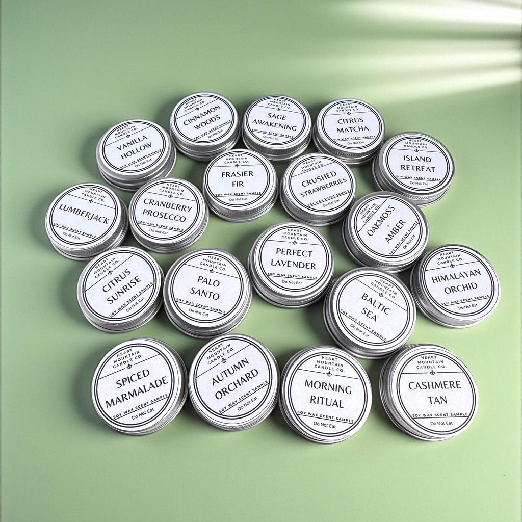 Luxury candle scent sampler set soy candle sample tins candle fragrance discovery kit handmade candle sampler pack clean burning non-toxic candle fragrance tester candle scent testing kit candle scent sampler gift candle scent selection set candle fragrance sampler for home fragrance lovers candle scent discovery pack candle scent tester set try before buying candle scents candle sample tins gift for candle lovers