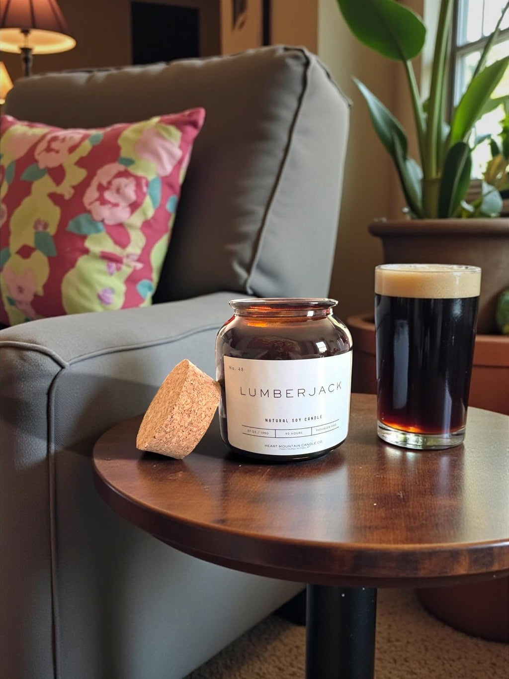 Soy wax candle for relaxation calming home fragrance gift for men cedar oak mahogany lavender rustic home decor clean burning