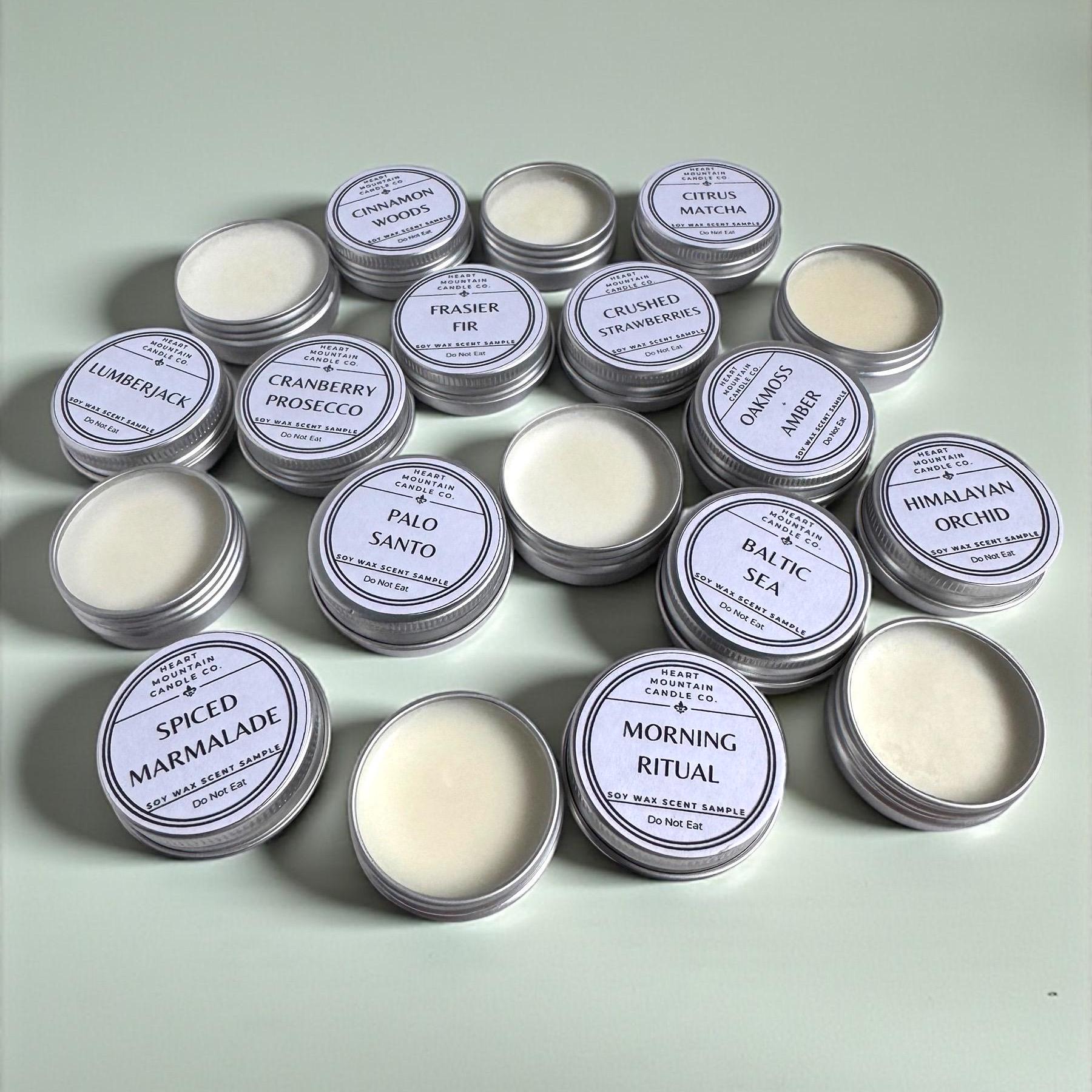 Soy wax candle scent sampler set candle fragrance sample tins candle scent discovery kit candle fragrance tester pack clean burning non-toxic candle sample set handmade soy candle sample tins candle scent tester set candle fragrance sampler gift candle scent testing kit candle scent selection set try before buying candle scents home fragrance sampler candle scent discovery pack candle sample set gift for candle lovers