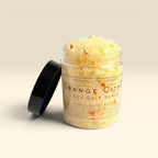 hydrating orange citrus sea salt body scrub natural exfoliating body polish skin smoothing treatment self care spa gift glowing skin routine coarse salt scrub nourishing oils sweet almond oil coconut oil sunflower oil citrus skincare exfoliating treatment bath body scrub smooth soft skin beauty routine spa experience gift idea glowing hydrated skin self care