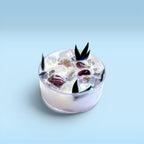 spiritual candles tea lights coastal candles ocean ritual candles self-care ritual candles grounding candles calming atmosphere for meditation journaling relaxation with selenite crystal and charm peaceful home decor cozy glow clean burning wax