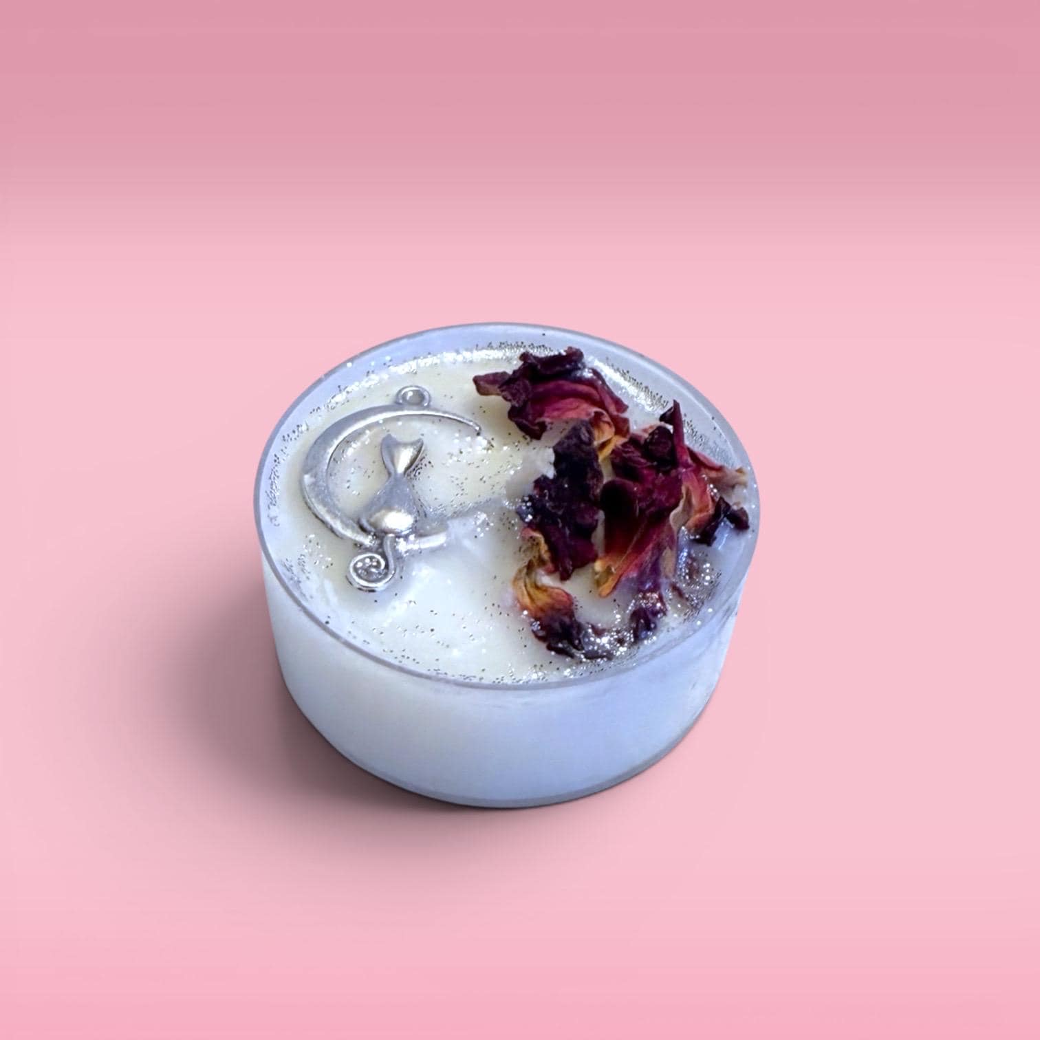divine feminine candles tea lights feminine energy candles spiritual cleansing candles self-care ritual candles grounding candles soft aesthetic tea light candles clean burning wax cozy glow calming atmosphere with selenite crystal and wearable charm for meditation journaling relaxation mindful rituals
