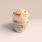 sea salt strawberry body scrub exfoliating skin smoothing body polish hydrating natural scrub self care gift spa body exfoliator glowing skin treatment nourishing almond oil coconut oil sunflower oil scrub strawberry skincare bath body routine exfoliating body treatment smooth skin results spa gift for her