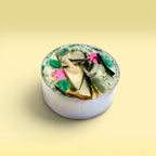 nature inspired candles tea lights herbal ritual candles green witch candles self-care ritual candles grounding candles aesthetic candles for meditation relaxation journaling calming routines with selenite crystal peaceful environment cozy glow clean burning wax