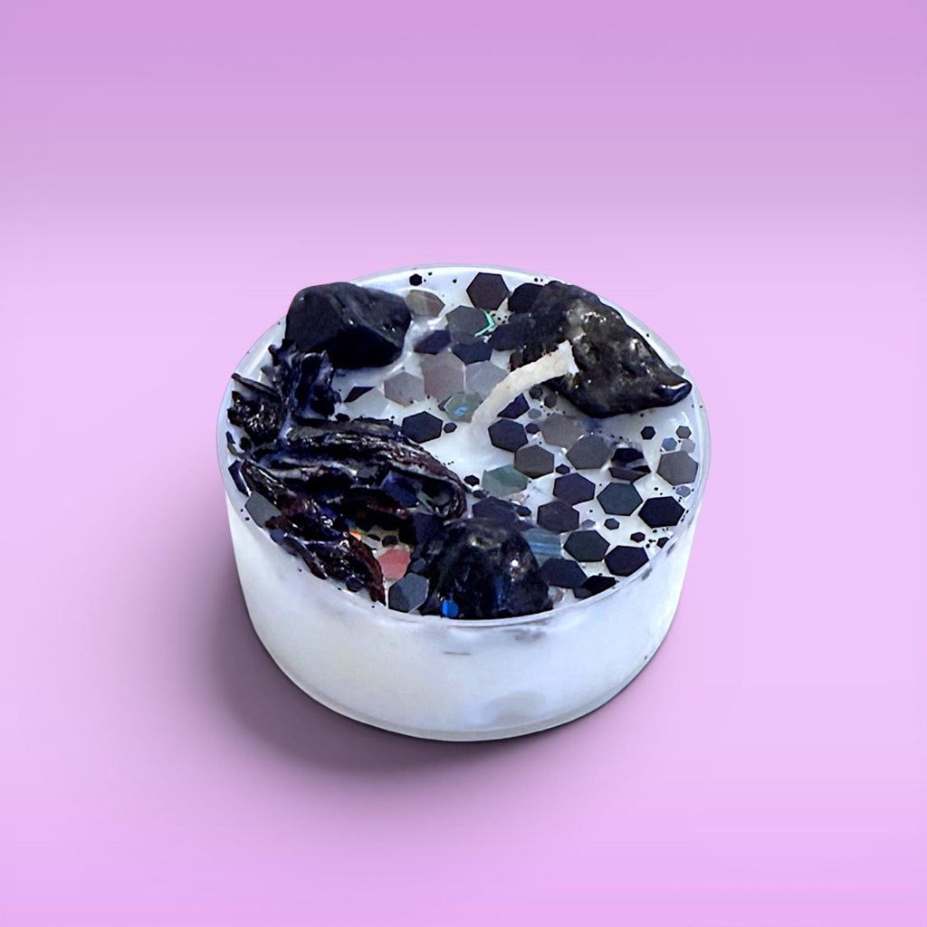 healing candles tea lights shadow work candles inner work candles self-care ritual candles grounding candles aesthetic candles for meditation reflection journaling calming routines with selenite crystal peaceful environment cozy glow clean burning wax